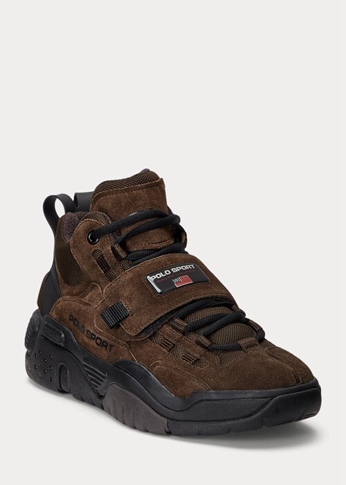 Chocolate Men’s Ralph Lauren PS100 High-Top Suede Sneakers Chocolate Men’s Ralph Lauren PS100 High-Top Suede Sneakers