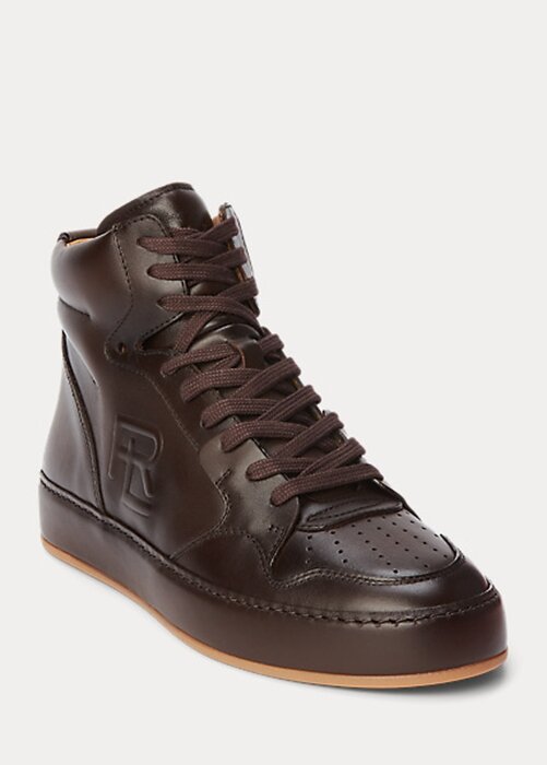 Chocolate Women’s Ralph Lauren Jaemyn Calfskin High-Top Sneakers Chocolate Women’s Ralph Lauren Jaemyn Calfskin High-Top Sneakers