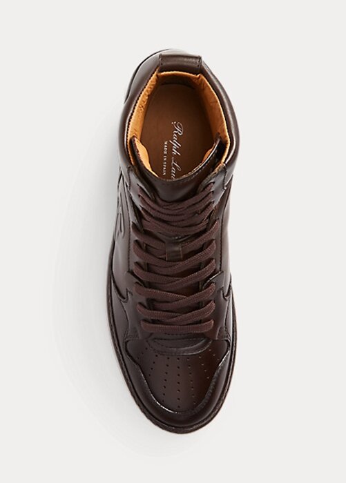 Chocolate Women’s Ralph Lauren Jaemyn Calfskin High-Top Sneakers Chocolate Women’s Ralph Lauren Jaemyn Calfskin High-Top Sneakers