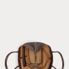Chocolate Women’s Ralph Lauren Leather-Trim Straw Large Bellport Tote Bags