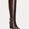 Chocolate Women’s Ralph Lauren Makenna Burnished Leather Riding Boots