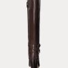 Chocolate Women’s Ralph Lauren Makenna Burnished Leather Riding Boots