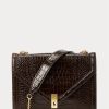 Chocolate Women’s Ralph Lauren Polo ID Croc-Embossed Envelope Chain Handbag Chocolate Women’s Ralph Lauren Polo ID Croc-Embossed Envelope Chain Handbag