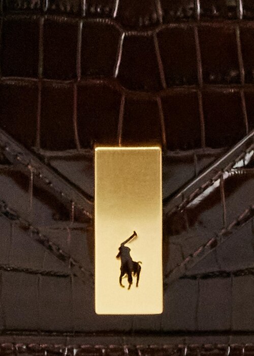 Chocolate Women’s Ralph Lauren Polo ID Croc-Embossed Envelope Chain Handbag Chocolate Women’s Ralph Lauren Polo ID Croc-Embossed Envelope Chain Handbag