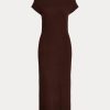 Chocolate Women’s Ralph Lauren Straight-Neck Cashmere Dress Chocolate Women’s Ralph Lauren Straight-Neck Cashmere Dress