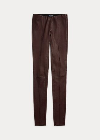 Chocolate Women’s Ralph Lauren Stretch Lambskin Skinny Pants