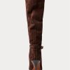 Chocolate Women’s Ralph Lauren Zoe Tall Sueded Calfskin Boots