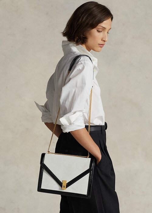 Cream/Black Women’s Ralph Lauren Polo ID Suede Envelope Crossbody Bags Cream/Black Women’s Ralph Lauren Polo ID Suede Envelope Crossbody Bags