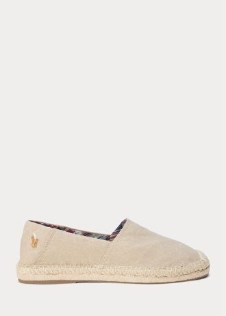 Cream Men’s Ralph Lauren Cevio Washed Canvas Espadrille