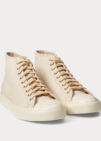 Cream Men’s Ralph Lauren Mayport Canvas Sneakers