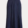Cream / Navy Women’s Ralph Lauren Polka-Dot Pleated Crepe Skirts Cream / Navy Women’s Ralph Lauren Polka-Dot Pleated Crepe Skirts