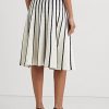Cream / Navy Women’s Ralph Lauren Striped Knit Midi Skirts Cream / Navy Women’s Ralph Lauren Striped Knit Midi Skirts