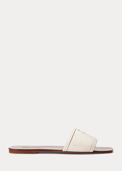 Cream Women’s Ralph Lauren Andela Calf-Suede Sandals Cream Women’s Ralph Lauren Andela Calf-Suede Sandals