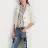 Cream Women’s Ralph Lauren Belted Herringbone Linen Coats