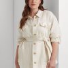 Cream Women’s Ralph Lauren Belted Herringbone Linen Jackets