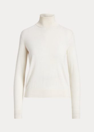 Cream Women’s Ralph Lauren Cashmere Turtleneck Sweaters