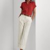 Cream Women’s Ralph Lauren Double-Faced Stretch Cotton Ankle Pants Cream Women’s Ralph Lauren Double-Faced Stretch Cotton Ankle Pants