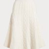 Cream Women’s Ralph Lauren Multi-cable Wool-cashmere A-line Skirts Cream Women’s Ralph Lauren Multi-cable Wool-cashmere A-line Skirts