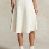 Cream Women’s Ralph Lauren Multi-cable Wool-cashmere A-line Skirts Cream Women’s Ralph Lauren Multi-cable Wool-cashmere A-line Skirts