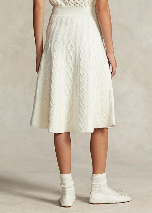 Cream Women’s Ralph Lauren Multi-cable Wool-cashmere A-line Skirts Cream Women’s Ralph Lauren Multi-cable Wool-cashmere A-line Skirts
