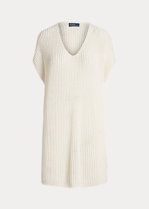 Cream Women’s Ralph Lauren Open-Stitch Merino Wool Tunic Sweaters Cream Women’s Ralph Lauren Open-Stitch Merino Wool Tunic Sweaters