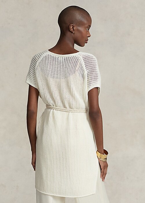 Cream Women’s Ralph Lauren Open-Stitch Merino Wool Tunic Sweaters Cream Women’s Ralph Lauren Open-Stitch Merino Wool Tunic Sweaters