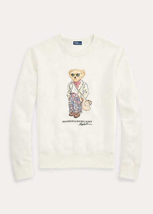 Cream Women’s Ralph Lauren Polo Bear Fleece Crewneck Sweatshirts Cream Women’s Ralph Lauren Polo Bear Fleece Crewneck Sweatshirts