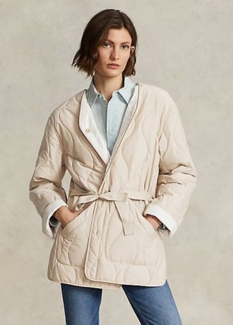 Cream Women’s Ralph Lauren Reversible Quilted Ripstop Jackets