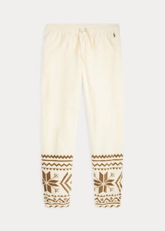 Cream Women’s Ralph Lauren Snowflake-Motif Fleece Sweatpants