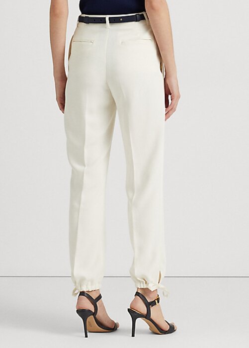 Cream Women’s Ralph Lauren Stretch Cady Tapered Pants Cream Women’s Ralph Lauren Stretch Cady Tapered Pants