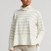 Cream Women’s Ralph Lauren Striped Performance Fleece Pullover Sweaters Cream Women’s Ralph Lauren Striped Performance Fleece Pullover Sweaters