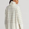 Cream Women’s Ralph Lauren Striped Performance Fleece Pullover Sweaters Cream Women’s Ralph Lauren Striped Performance Fleece Pullover Sweaters
