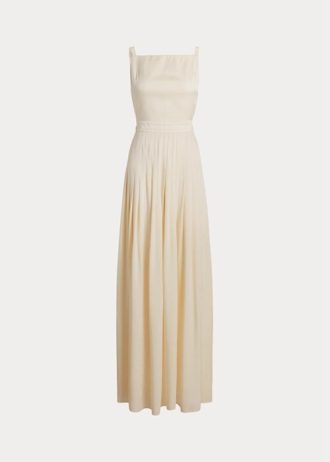 Cream Women’s Ralph Lauren Talbert Crepe-Back-Satin Evening Dress