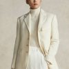 Cream Women’s Ralph Lauren Wool-Blend Herringbone- Jackets