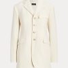 Cream Women’s Ralph Lauren Wool-Blend Herringbone- Jackets