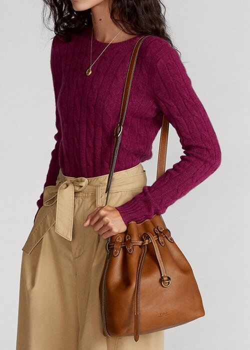 Cuoio Women’s Ralph Lauren Leather Large Bellport Bucket Bags Cuoio Women’s Ralph Lauren Leather Large Bellport Bucket Bags