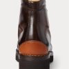 Dark Brown Men’s Ralph Lauren Darrow Calfskin Boots