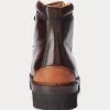 Dark Brown Men’s Ralph Lauren Fidel Burnished Calfskin Boots