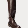 Dark Brown Men’s Ralph Lauren Welington Calfskin Boots