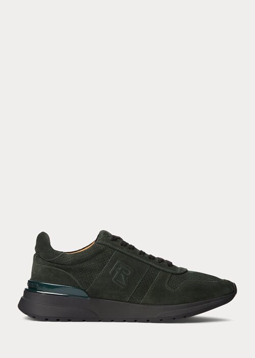 Dark Green Men’s Ralph Lauren Ethan Calf-Suede Sneakers Dark Green Men’s Ralph Lauren Ethan Calf-Suede Sneakers