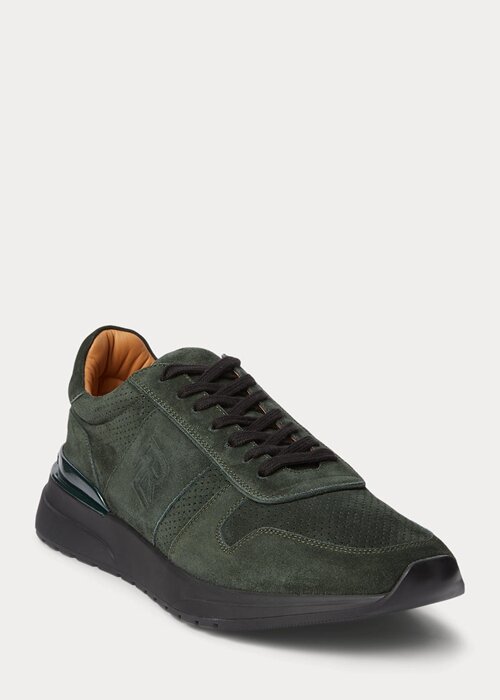 Dark Green Men’s Ralph Lauren Ethan Calf-Suede Sneakers Dark Green Men’s Ralph Lauren Ethan Calf-Suede Sneakers