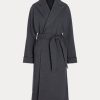 Dark Grey Women’s Ralph Lauren Flannel Wrap Coats