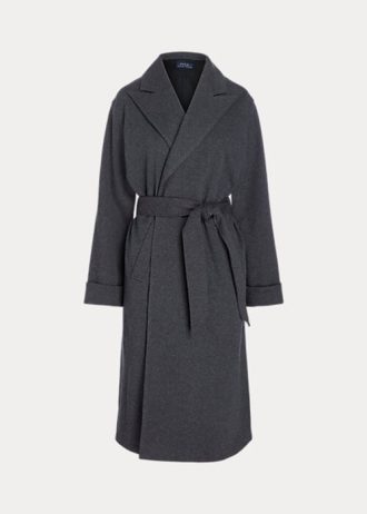 Dark Grey Women’s Ralph Lauren Flannel Wrap Coats