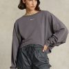 Dark Grey Women’s Ralph Lauren Oversize Stretch-Blend Fleece Sweatshirts