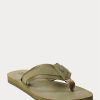 Dark Olive Men’s Ralph Lauren Grosgrain-Trim Suede Flip Flops Dark Olive Men’s Ralph Lauren Grosgrain-Trim Suede Flip Flops