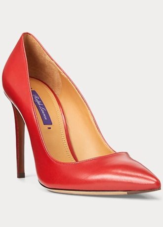 Dark Red Women’s Ralph Lauren Celia Calfskin Heels
