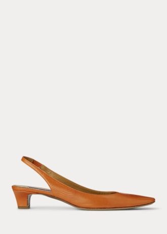 Dark Yellow Women’s Ralph Lauren Kels Leather Slingback Heels Dark Yellow Women’s Ralph Lauren Kels Leather Slingback Heels