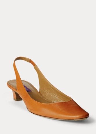 Dark Yellow Women’s Ralph Lauren Kels Leather Slingback Heels Dark Yellow Women’s Ralph Lauren Kels Leather Slingback Heels