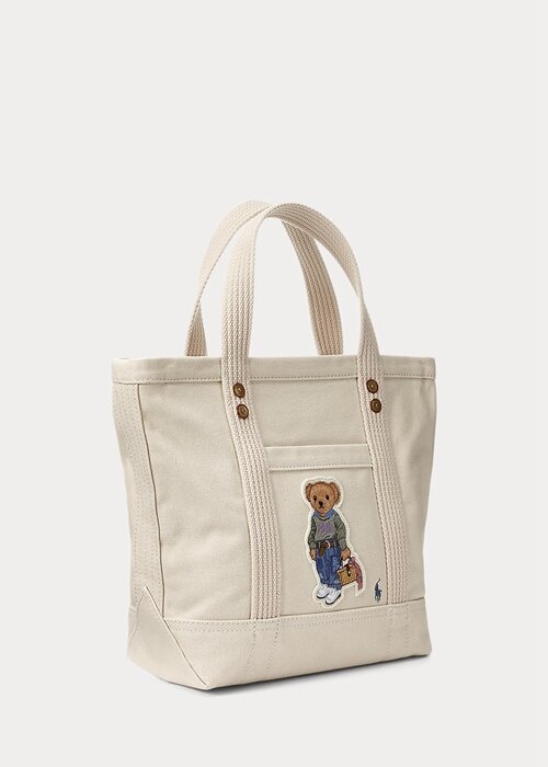 Ecru Multi Women’s Ralph Lauren Canvas Small New Orleans Polo Bear Tote Bags Ecru Multi Women’s Ralph Lauren Canvas Small New Orleans Polo Bear Tote Bags
