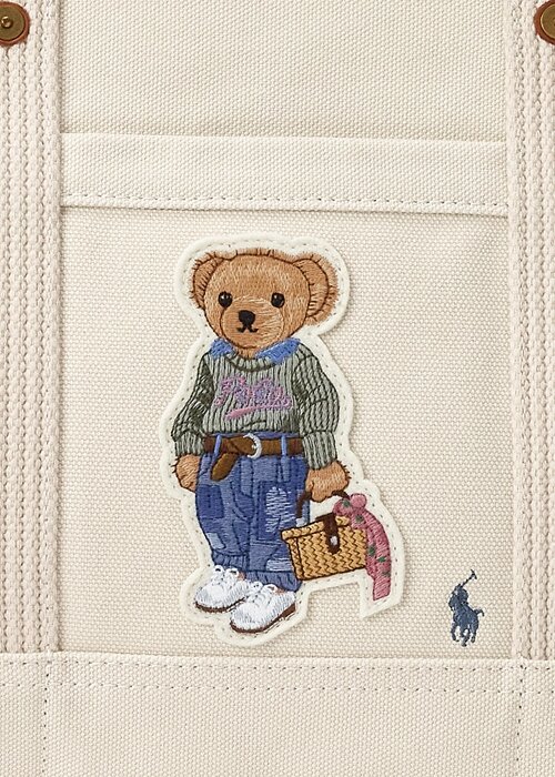 Ecru Multi Women’s Ralph Lauren Canvas Small New Orleans Polo Bear Tote Bags Ecru Multi Women’s Ralph Lauren Canvas Small New Orleans Polo Bear Tote Bags